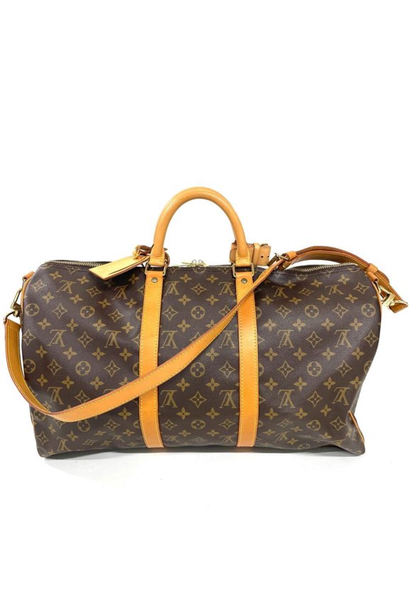 Pre-Owned Louis Vuitton Keepall 50 Bandoulire Boston Bag, Monogram Canvas, M41416, Brown with...