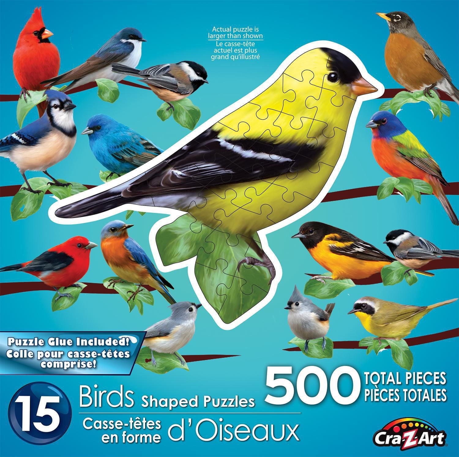 Cra-Z-Art 15 Énigmes en Formes des Oiseaux, 500pcs