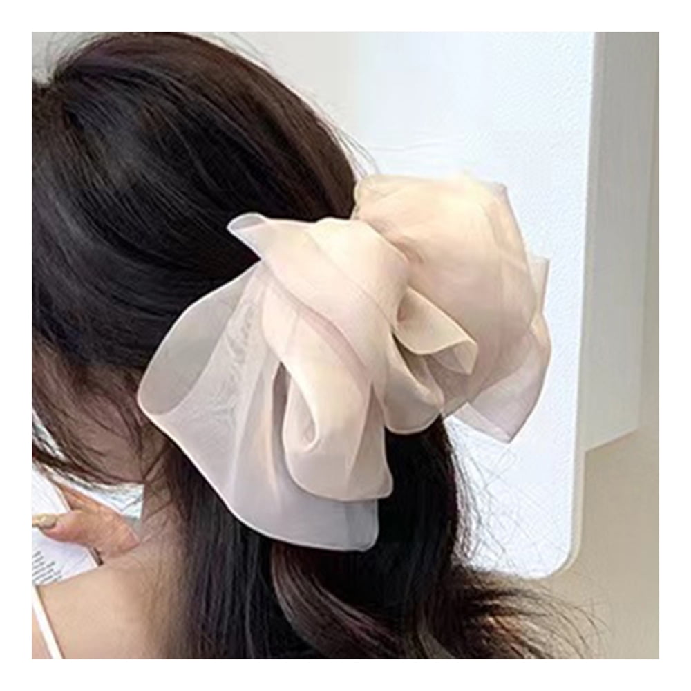 Allereyae Vintage Long Silk Bow Hair Clip Barrette Ribbon Mesh Bow Head  Clip Headwear Pink Chiffon Bowknot Headpieces Silk Bow Hair Accessories for