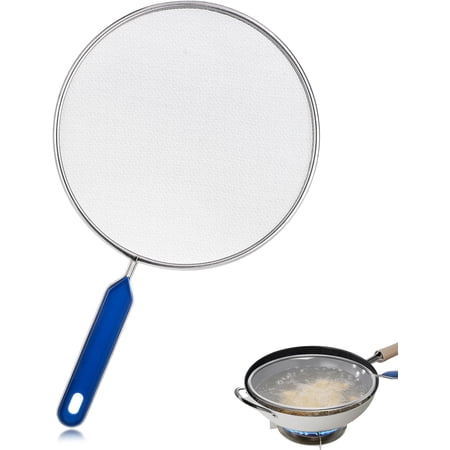 8.3 Inch Grease Splatter Guard for Frying Pan, Stainless Steel Grease Screen with Grip Handle, Ultra Fine Mesh Prevents Oil Splatters for Frying Pan