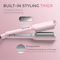thumbnail image 4 of Curling Iron Hair Crimper Waver - Beach Waves Curling Wand, Ionic Deep Waver Hair Curler Tool with Ceramic 3 Barrel for Women, Dual Voltage, Anti-Scald, Easy to Use(Pink), 4 of 6