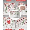 thumbnail image 6 of Valentines Placemats Eucalyptus Leaves Heart Valentines Day Place Mats for Dining Room Wood Grain Red Pink Rose Washable Table Mats for Kitchen Dining Decorations Set of 6, 6 of 6