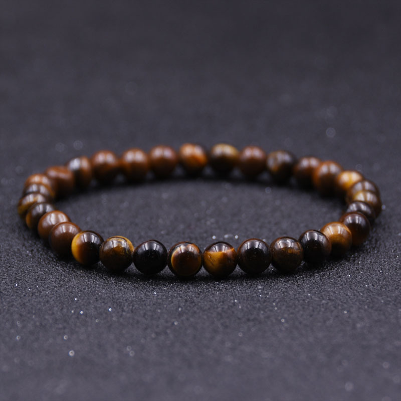 100% Real Natural Attractive Tiger Eyes Stretch Stone Bracelet,6mm Beads