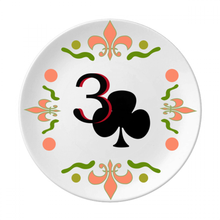 

Happiness Jupiter Club 3 Poker Flower Ceramics Plate Tableware Dinner Dish