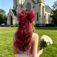 thumbnail image 4 of 39.37 Inch Sheer Organza Bow Hair Clips with Long Ribbon Tassels for Bridal and Parties,Colour as Pictured, 4 of 6