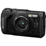 Olympus OM SYSTEM Tough TG-7 Digital Camera (Black) + + Flash - 64GB Kit (International Version)