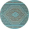 thumbnail image 1 of Ahgly Company Indoor Round Southwestern Light Blue Country Area Rugs, 4' Round, 1 of 4