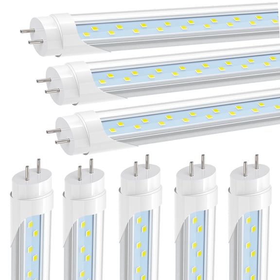 JESLED T8 4ft LED Tube Light Bulbs,Dual Row 28W 6000K,Dual-end Powered,8-Pack