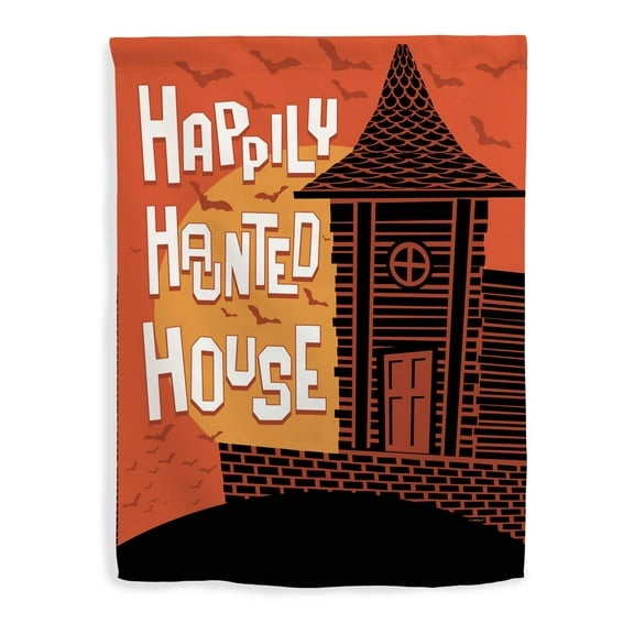 ThisWear Halloween Flag Home Decor Happily Haunted House Dark Humor Vertical House Flag Multi