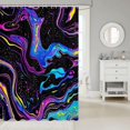 Abstract Marble Shower Curtain For Bathroom 72" Wx78 L,Purple Blue