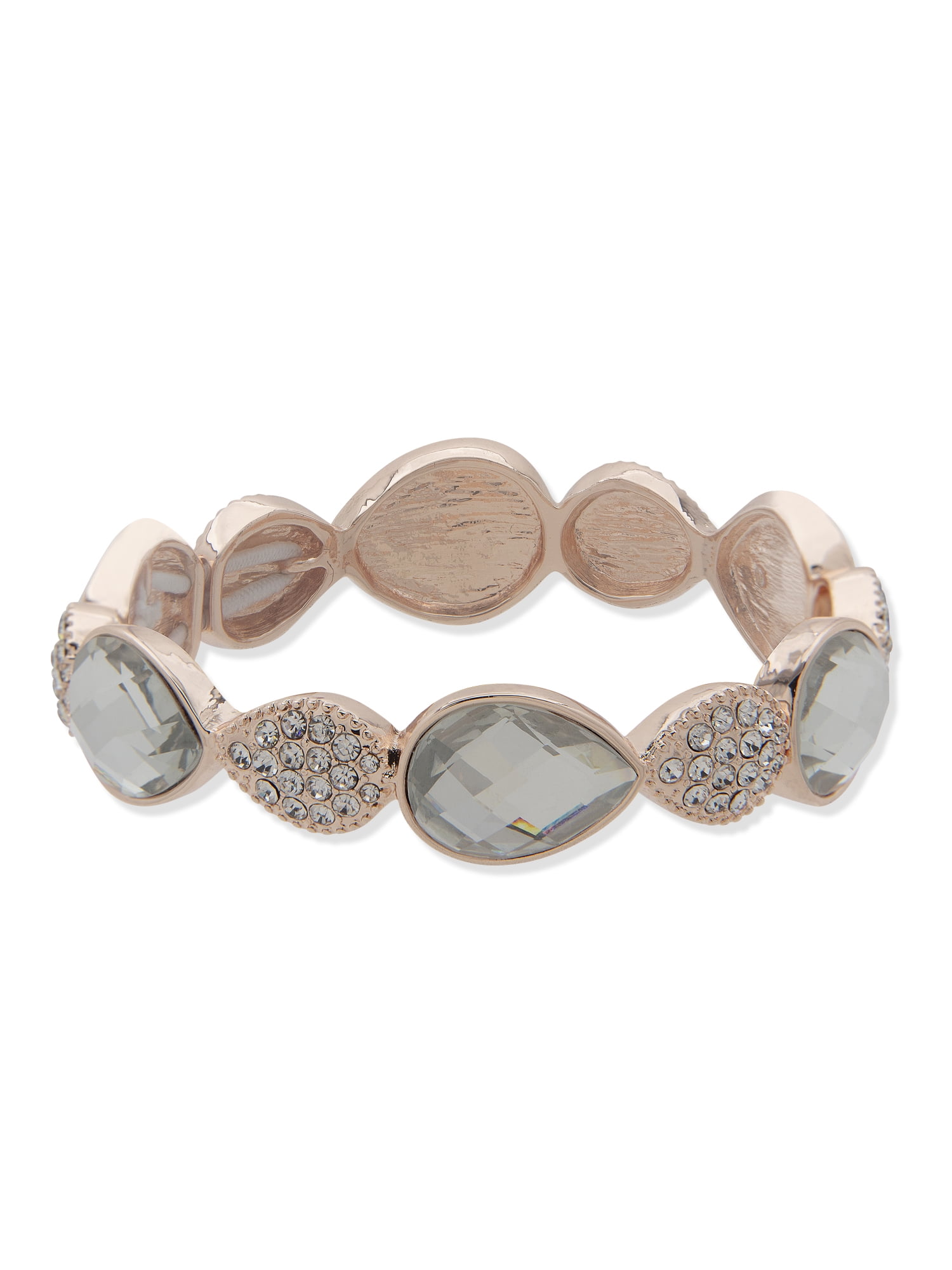 You're Invited Womens Rose Gold Tone Crystal Stretch Bracelet