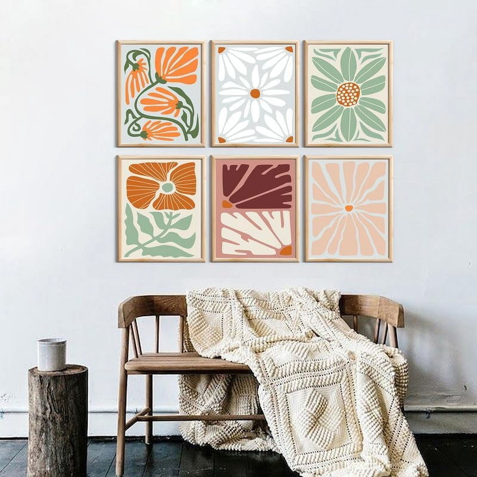 Flower Market Poster,Minimalist Colorful Flower Art Prints,Danish Pastel Room Decor Aesthetic,Flower Wall Decor Gift for Teen Girl''s Dorm Room-8''''x10'''' Unframed