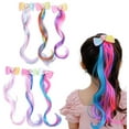 thumbnail image 1 of HSHDLDF 6 Pcs Hair Extensions Unicorn Hair Accessories Clip on Bangs for Children Curly Hair Extensions Clips Colored Hair Extensions for Kids Hair Extensions for Kids Girls Rainbow Thick Wig Clip, 1 of 7