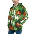 thumbnail image 2 of Kdxio Palm Leaves And Tropical Flowers Pattern Kids Boys Girls Zip Up Hoodie 3D Printed Hooded Sweatshirt Hoody Coat with Pocket 7-12 Y-Medium, 2 of 6