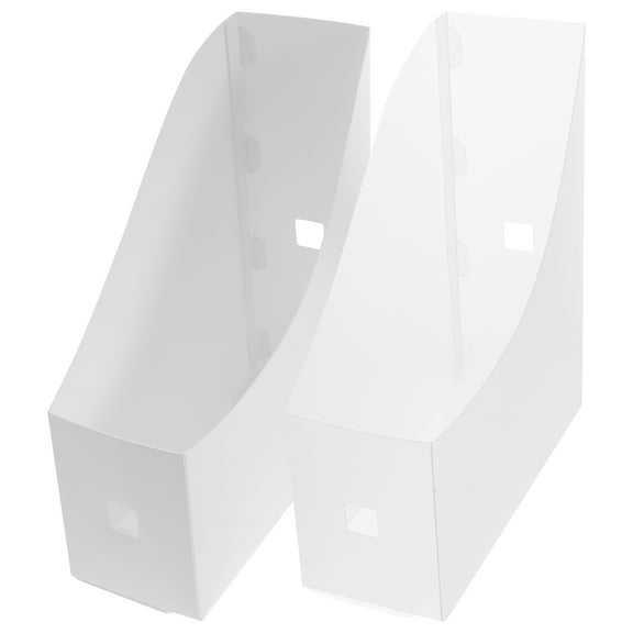 2 Pcs File Storage Box Book Shelf Desk Holder Bookcase Files Rack Folder Office Student Use Pp