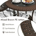 thumbnail image 4 of Patiojoy Outdoor Side Table with Storage PE Wicker Patio Bistro Table with Tempered Glass Tabletop, 4 of 9