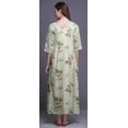 thumbnail image 3 of Bimba Light Yellow Floral Chinese Anemone Maxi Sleepwear For Women Summer Printed Nightgowns X-Large, 3 of 5