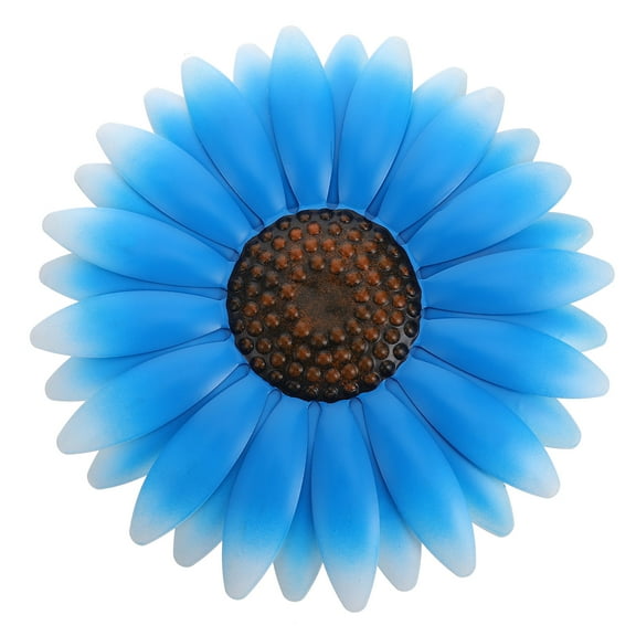 HINTRMENT Blue Iron Flower Ornament Wall Hanging Smooth Edges for Home Living Room Decor