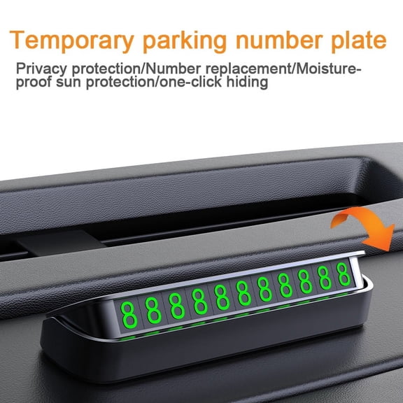 Hidden car temporary parking number plate with logo, high-temperature resistant mobile phone, parking plate