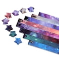thumbnail image 4 of Tira de origami de estrellas impresas con dibujos animados, trébol de cuatro hojas, estrellas navideñas, paquete de papel hecho a mano en color para origami, 4 of 5