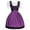 Purple, variant on Creek Long 3-Pcs Black & Blue German Embroidered Oktoberfest Dirndl Dress Blue XXXL