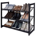 thumbnail image 3 of Organize It All 3 Tier Adjustable Mesh Shoe Rack in Black, 3 of 6