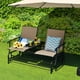 thumbnail image 5 of Silla Mecedora Planeadora de Jardín Costway para 2 Personas con Mesa de Cristal Templado Beige 145 x 70 x 95 cm, 5 of 10