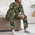 thumbnail image 7 of Naloa Sunflowers Men’s Pajamas Set - Long Sleeve Button Down Sleep Shirt and Pajama Bottoms Sleepwear Set-Medium, 7 of 7