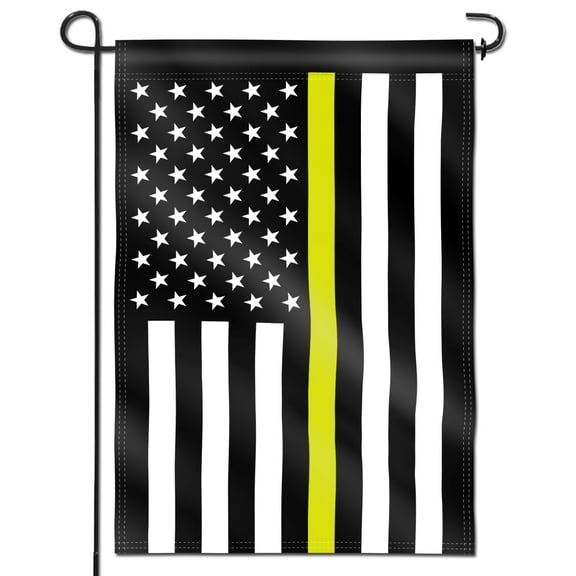 ANLEY Double Sided Premium Garden Flag, Thin Yellow Line USA Decorative Garden Flags 18 x 12.5 Inch
