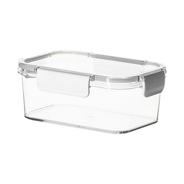 yulier Plastic Food Storage Container with Snap Lids, Clear Rectangle Meal Prep Container, Freezer Airtight Leakproof Food Fresh-Keeping Box for Fruits Vegetables Butter Cheese