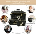 thumbnail image 5 of 3PCS Monogram Personalized Black Initial Makeup Bags Pouch for Women, Cosmetic Make Up Bag Travel Toiletry Bag for Her, 5 of 7