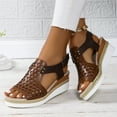 thumbnail image 2 of Dakaela Orthopedic Wedge Sandals for Women Dressy Walking Sandal Summer Platform Beach Shoes Brown 8, 2 of 7