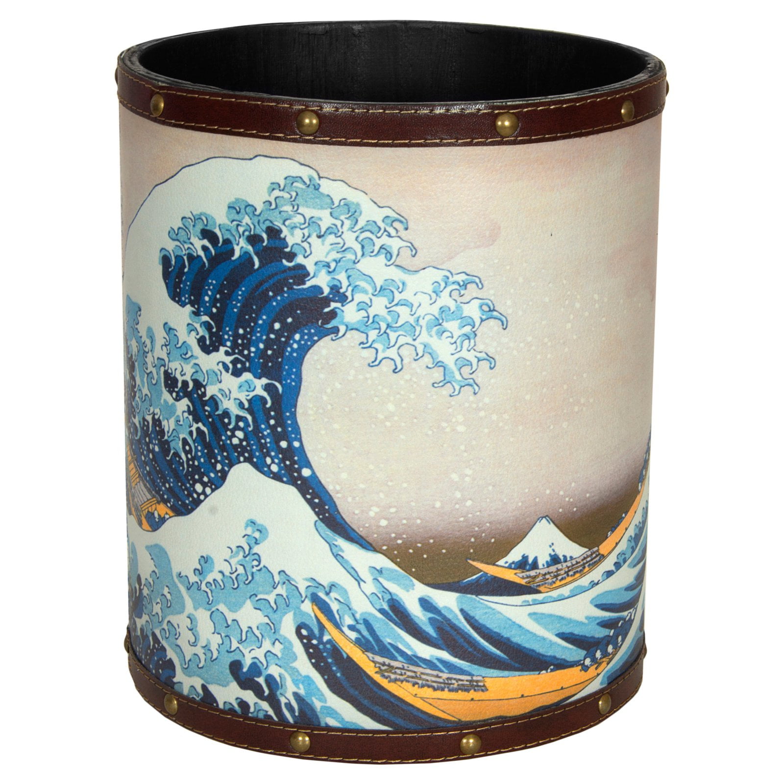 Oriental Furniture Great Wave off Kanagawa Waste Basket
