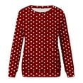 thumbnail image 5 of Trendy Sweatshirts for Women Casual Long Sleeve Sweatshirt Crew Neck Cute Pullover Oversized Polka Dot Graphic Sweatshirts Ladies Fall Winter Clothes Loose Fitting Hooded Sweaters with Pocket, 5 of 6