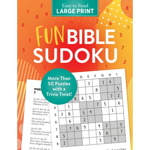 Pre-Owned Fun Bible Sudoku Large Print: 50  Puzzles with a Trivia Twist! (Paperback) 1636091644 9781636091648