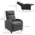 thumbnail image 3 of HOMCOM Fauteuil Inclinable à Poussée pour Cinéma Maison avec Siège Rembourré, 3 of 10