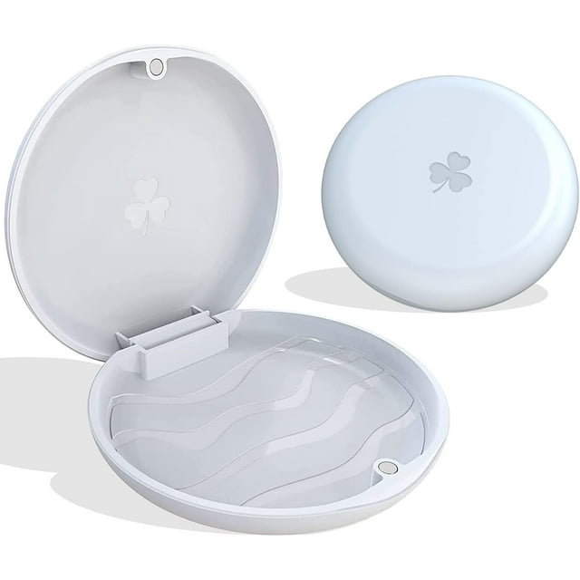 ARGOMAX-2 PCS Retainer Case Thin and Light Aligner Case, Magnetic Closure Retainer Case, Easy To Carry Retainer Holder Case - White.