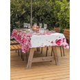 thumbnail image 2 of Outdoor Tablecloth with Umbrella Hole and Zipper, Valentine's Day Rectangle Table Cloth 60x84 Inch Waterproof Tablecloth, Pink Love Gnomes Roses Romantic Picnic Table Cover for Patio Camping, 2 of 7