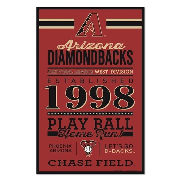 Arizona Diamondbacks Sign 11x17 Wood Established Design