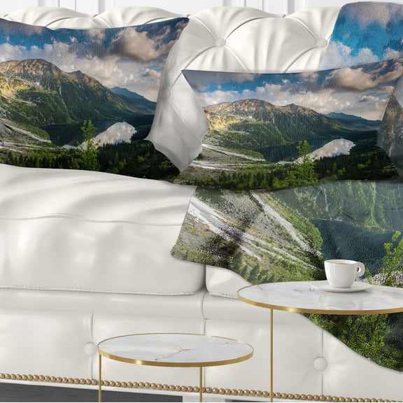 Designart Summer at Polish Tatra Mountains - Landscape Printed Throw Pillow - 12x20