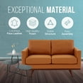 thumbnail image 5 of Leisuremod Chester Modern Faux Leather Loveseat With Birch Wood Base Living Room Sofa (Cognac Tan), 5 of 12