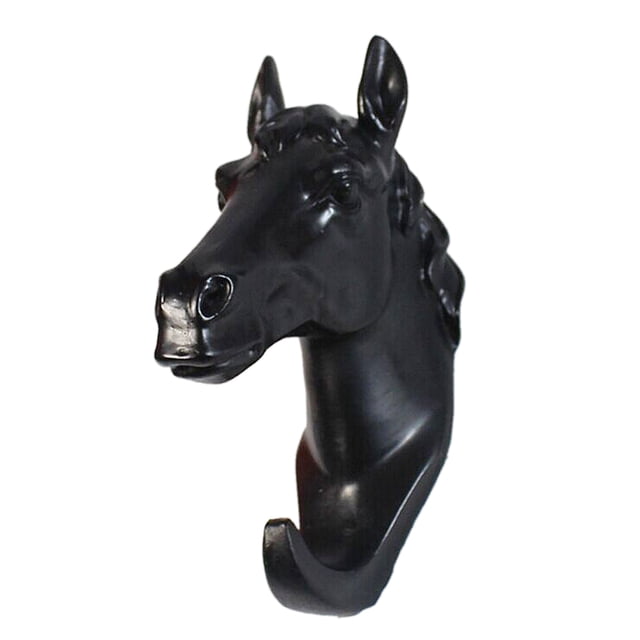 Resistente Caballo Cabeza Colgador En Resina para proteger Sombrero Bolsas Negro Los 4.5x9x13cm perfecl Gancho de resina