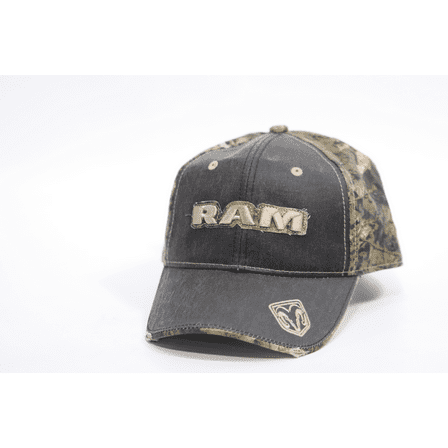 Dodge Ram Mossy Oak DNA Camo Baseball Cap – Mid Profile Structured Hat, Mesh Back, Weathered Cotton, Adjustable Closure