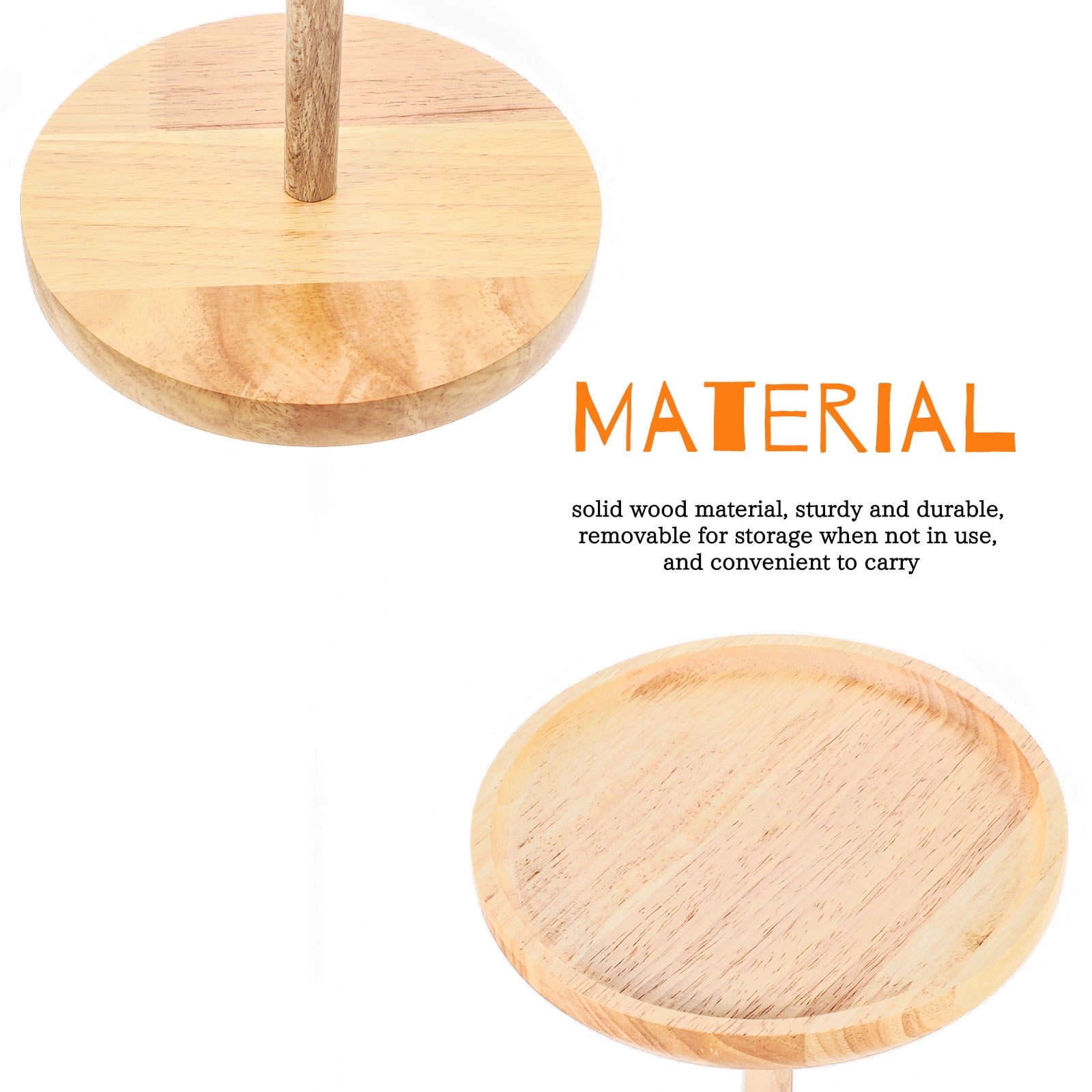 Raindrops Steel Tongue Drum Holder 1-Pack with Premium Khaki Wood Stand, , 19.5x19.5x54cm