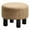 Brown, variant on Round Linen Ottoman Foot Stool – Padded Footrest with Non-Skid Pine Legs, Soft Step Stool for Couch, Desk, Dorm, Office, Hallway Dark Grey
