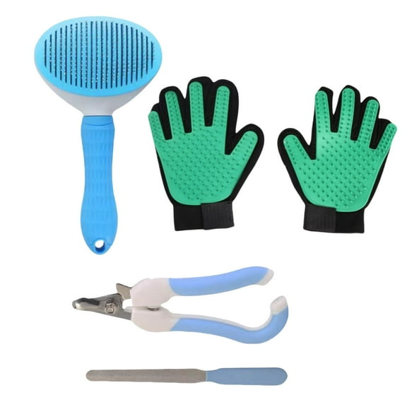 Upgrade Pet Hair Remover Glove - Gentle Pet Grooming Glove Brush - Deshedding Glove Perfect for Dogs & Cats with Long & Short Fur - 2 Pack , Green