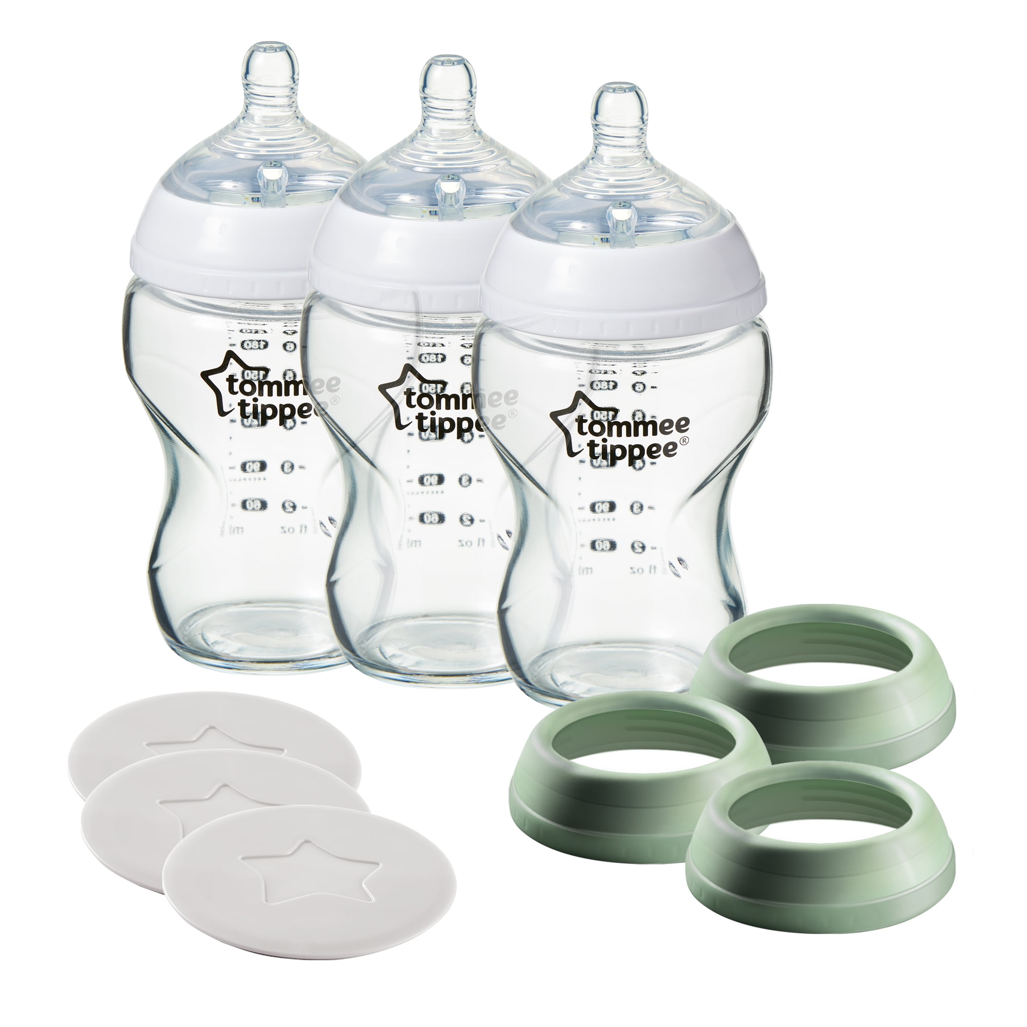 Voorkomen sigaar de studie Tommee Tippee Closer to Nature 3 in 1 Convertible Glass Baby Bottles,  Anti-Colic Valve – 9-ounce, 3 Count - Walmart.com