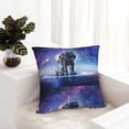 thumbnail image 6 of Pofeuu Astronauts Start Running Print Double-sided plush pillowcase Square Throw Pillow Covers Pillows Cover for Living Room Bedroom Sofa Couch Cushion Cover（No pillow core）-26"x26", 6 of 7