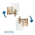 thumbnail image 3 of Progress Lighting Calais 1-Light Wall Sconce, Vintage Brass, Clear Glass Shade, 3 of 6