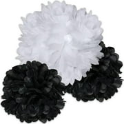 Carson Dellosa CD-107004-6 Schoolgirl Style Black & White Poms - Pack of 6